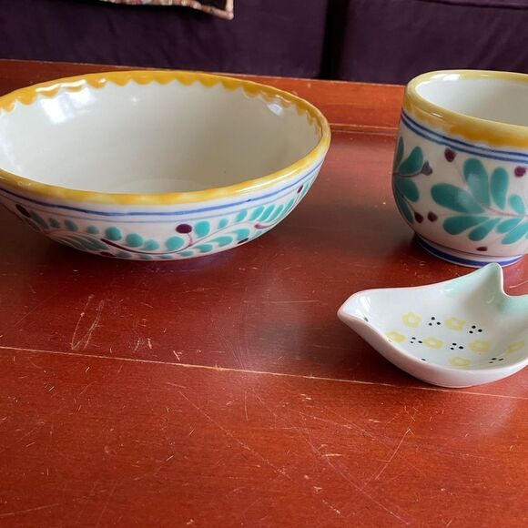 Mexico Pottery Vintage Bowls Trinket Dish - Picture 1 of 16